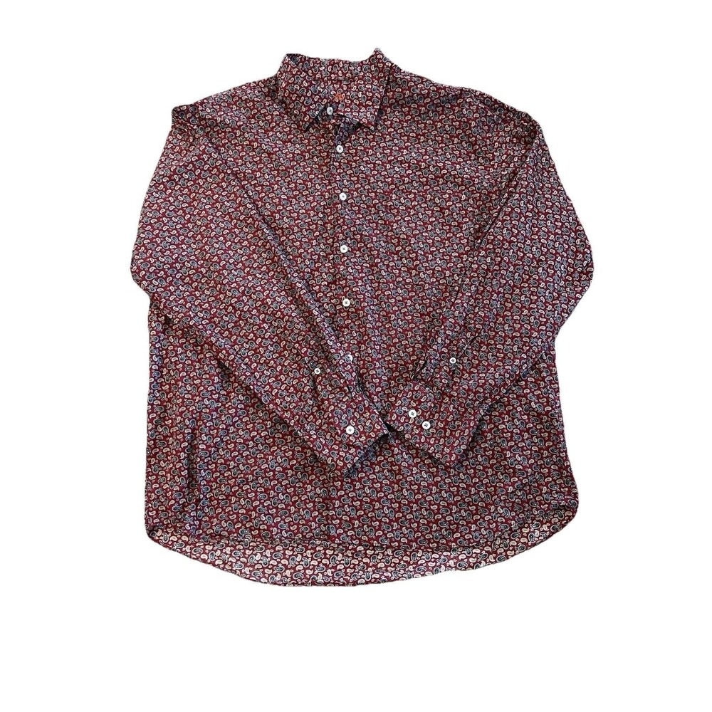 Alan Flusser Shirt Men’s Paisley Print Button Down Long Sleeve XL